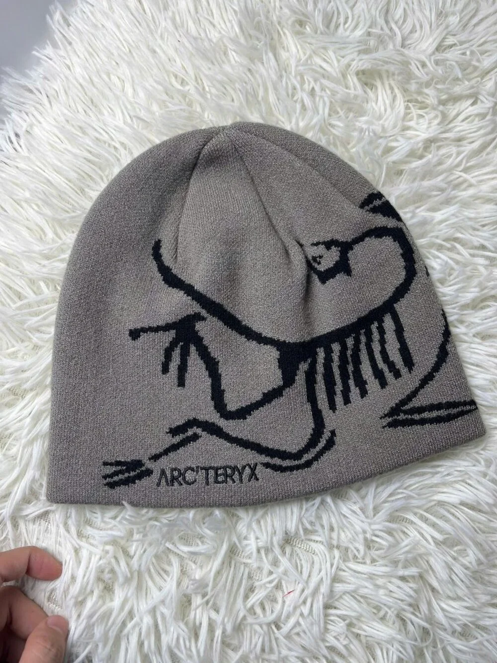 Arc Taupe Bird Graphic Knit Beanie Unisex Winter Hat